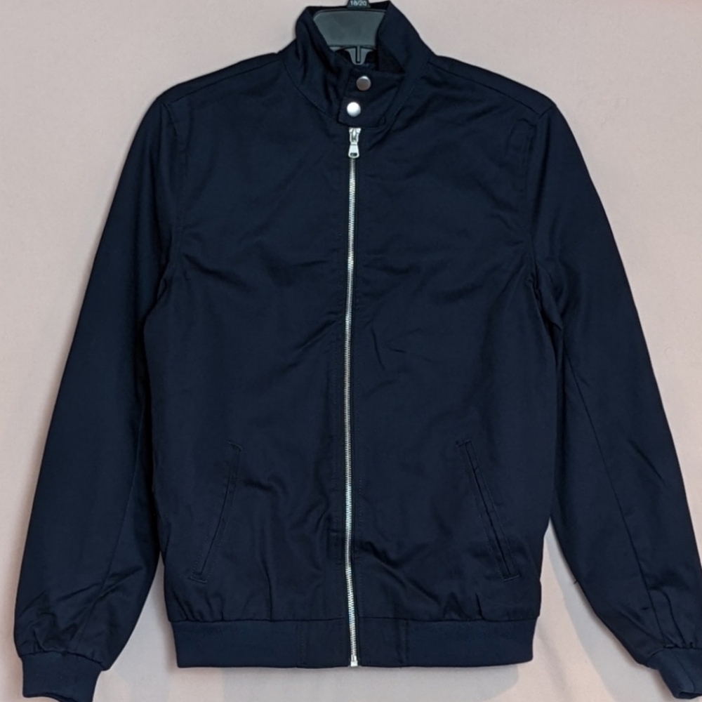 ASOS Navy Blue Harrington Bomber Jacket size 2XS